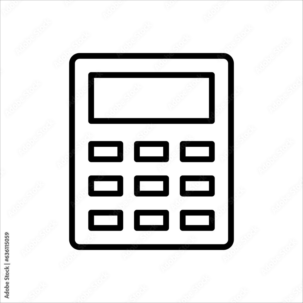 Calculator icon vector. Savings, finances sign isolated on white background Calculator icon vector. Savings, finances sign isolated on white background