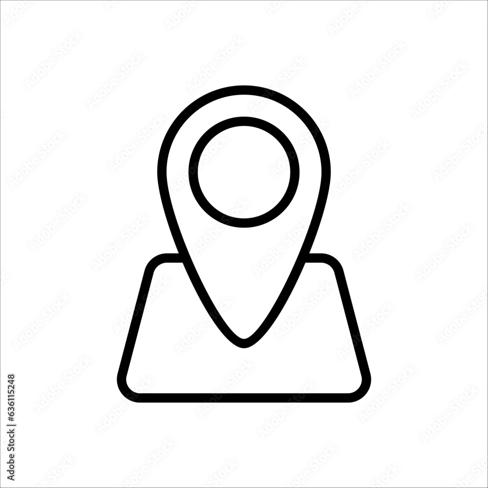 Map pin linear icon vector design. Editable stroke on white background Map pin linear icon vector design. Editable stroke on white background