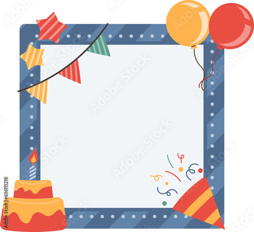birthday party collage frame design