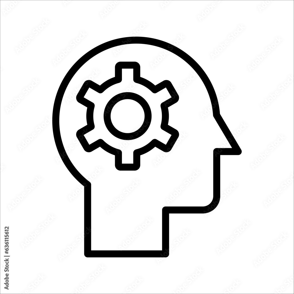 Cognition icon. Outline style icon design isolated on white background Cognition icon. Outline style icon design isolated on white background