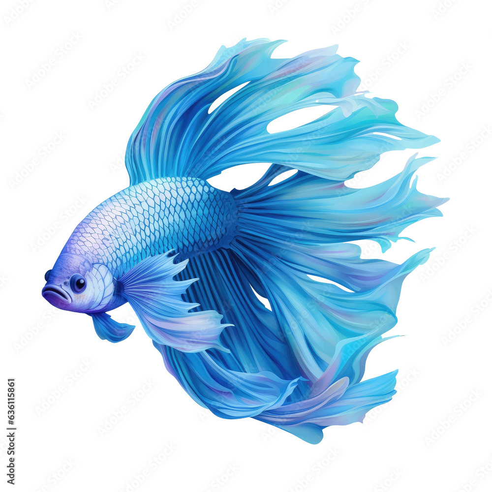 Fototapeta premium isolated Siamese fighting fish on transparent background