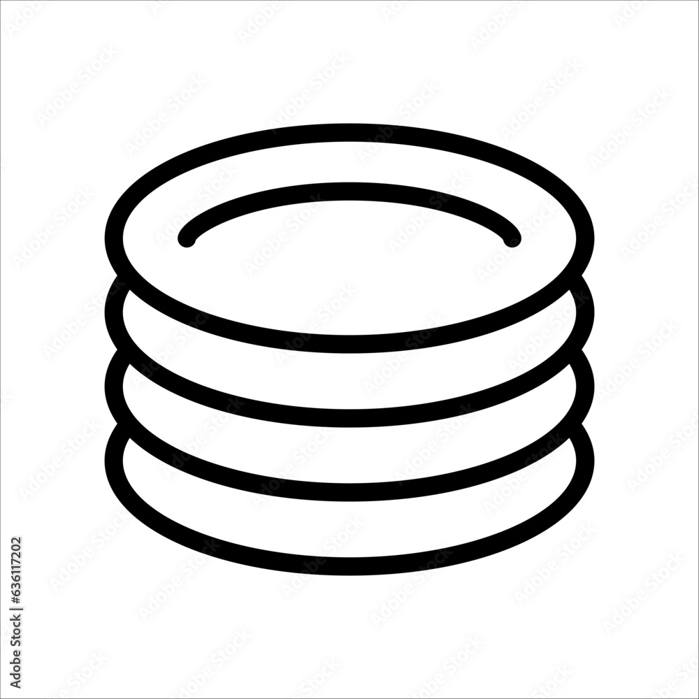 Plates, dishes line icon, outline and filled vector sign, linear and full pictogram on white background Plates, dishes line icon, outline and filled vector sign, linear and full pictogram on white background