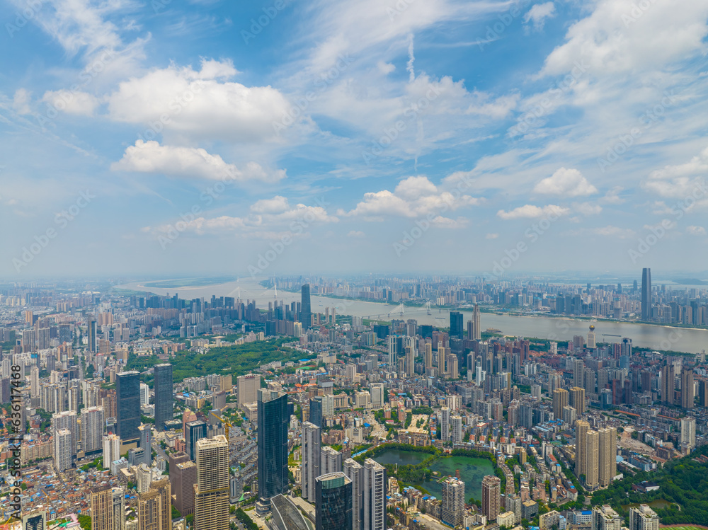 Fototapeta premium Wuhan CBD landmark skyline scenery
