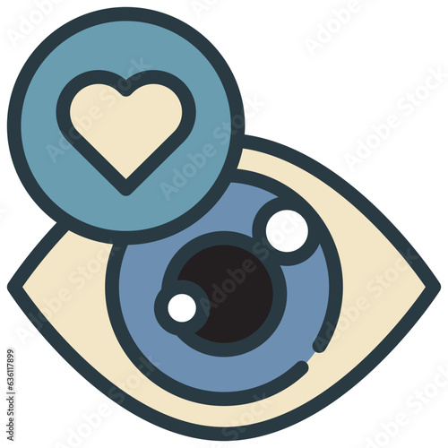 care hearth eye health love vision filled outline