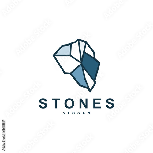 Stone Logo, Premium Elegant Design, Stone Balance Vector, Stepping Rock Walking Icon Illustration Design photo