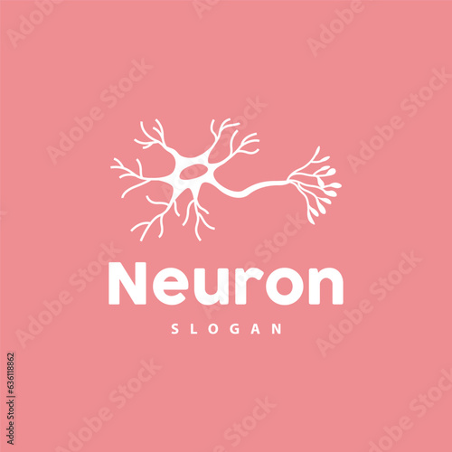Neuron Logo, Neuron Nerve or Seaweed Vector Abstract Molecule Design, Template Illustration