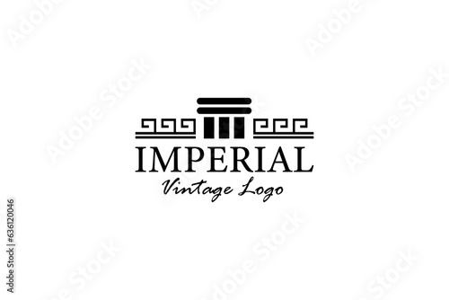 Pillar logo design with vintage imperial inscription