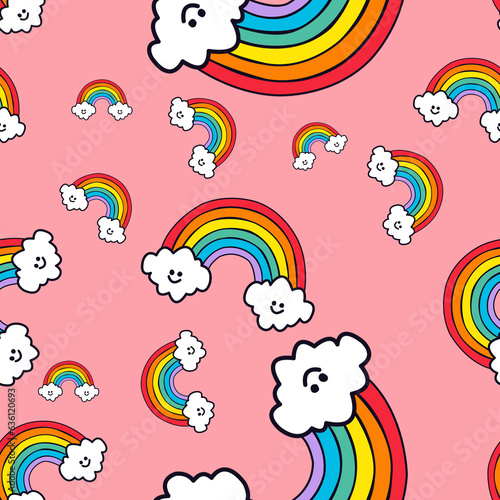 textile pattern with cartoon design