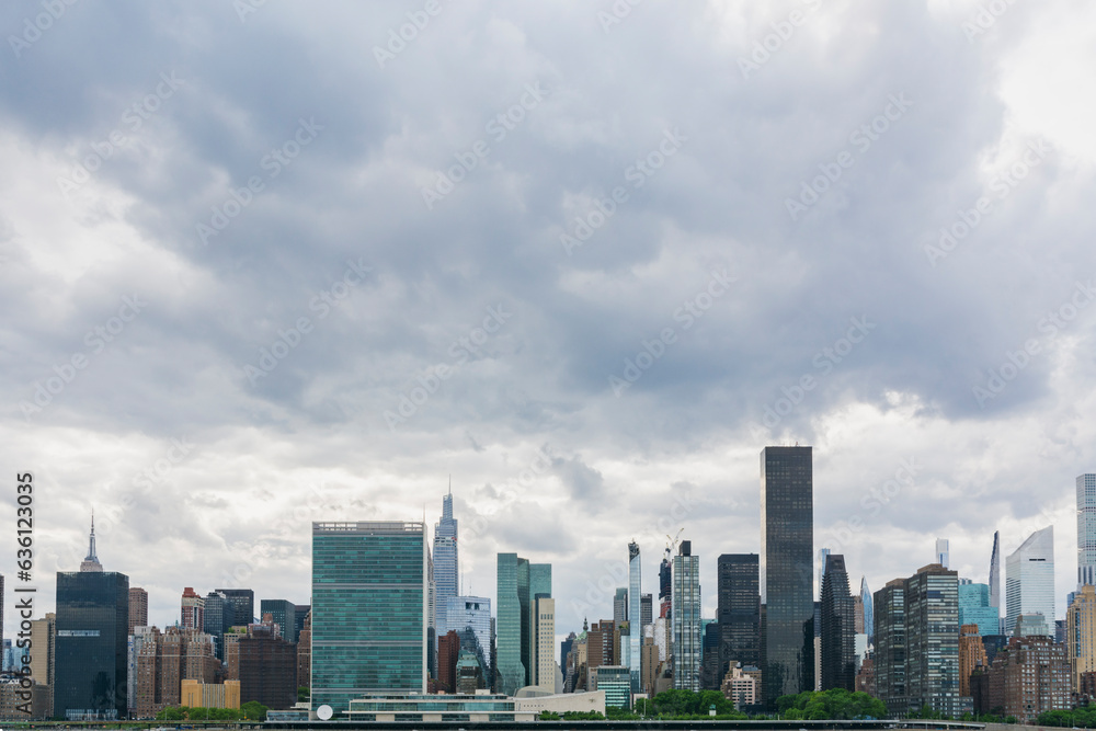 Rain clouds over New York City skyline Rain clouds over New York City skyline