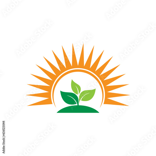 Creative agriculture logo Vector and Template.Agriculture and farming with a tractor with cultivator and plow, logo design. Agribusiness, Eco-farm and rural country, vector design.Harvest Logo Design.