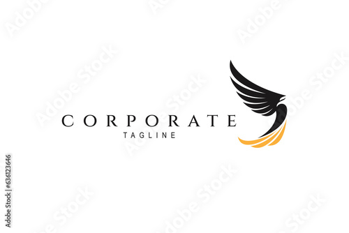 Eagle logo design with wide wings