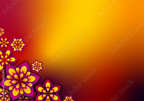 Abstract flower. Beautiful mandala gold background.