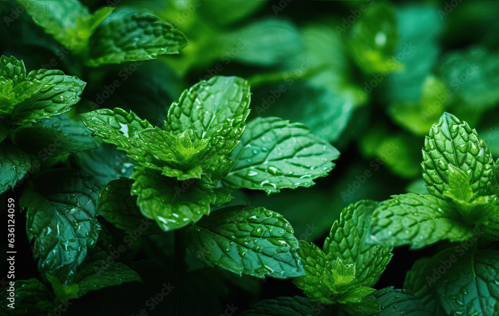 Lemon balm growing in the garden. Lemon balm background (generative ai) Lemon balm growing in the garden. Lemon balm background (generative ai)
