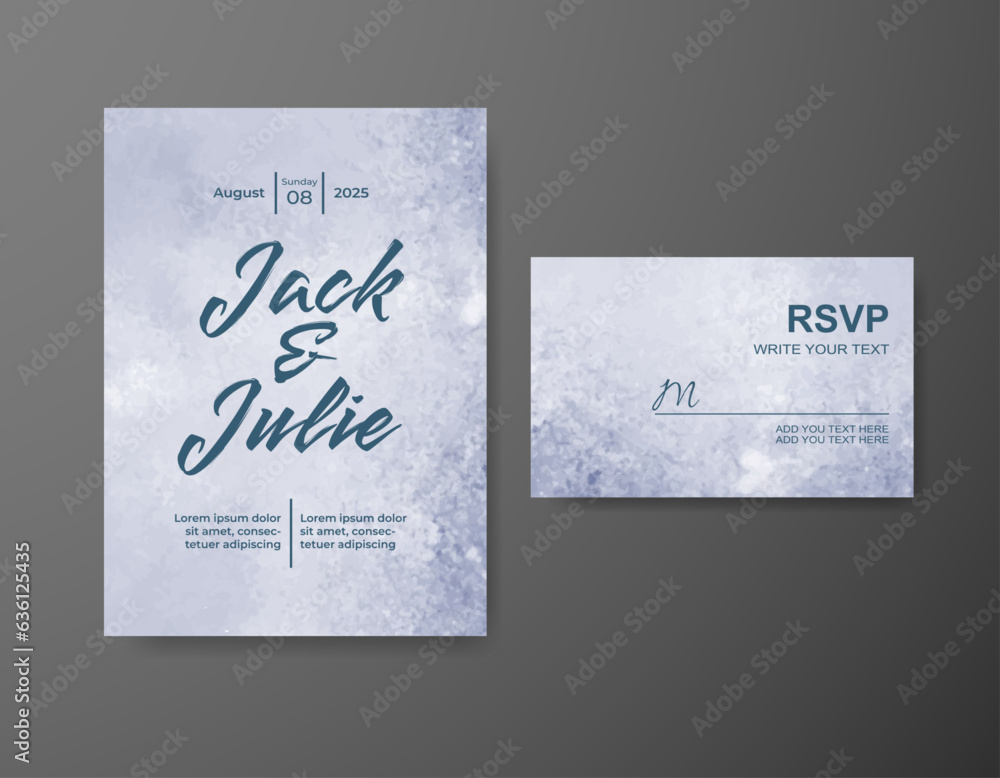 Wedding invitation with abstract watercolor background Wedding invitation with abstract watercolor background
