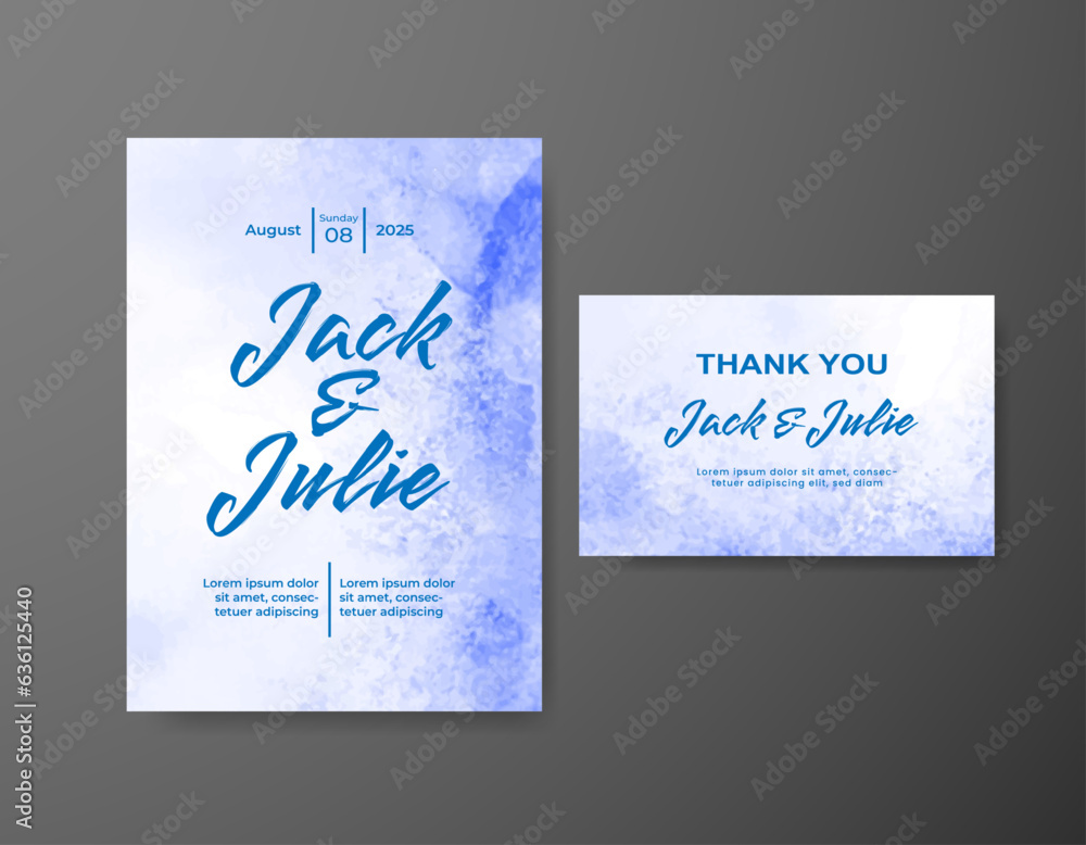 Wedding invitation with abstract watercolor background Wedding invitation with abstract watercolor background