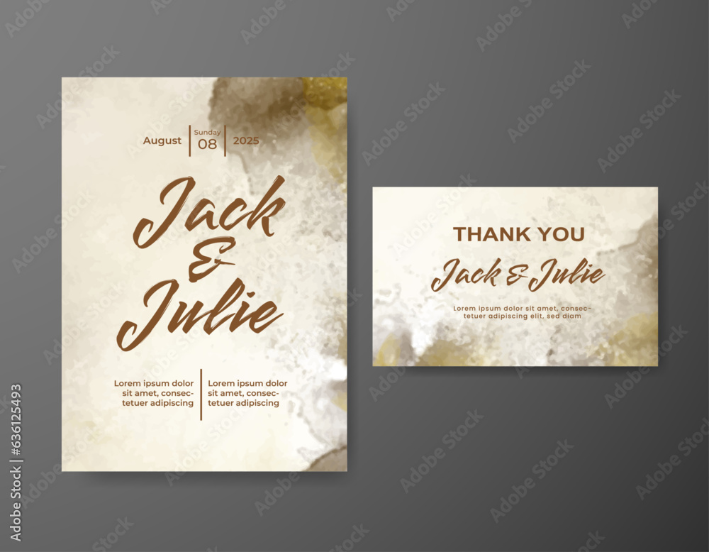 Wedding invitation with abstract watercolor background Wedding invitation with abstract watercolor background