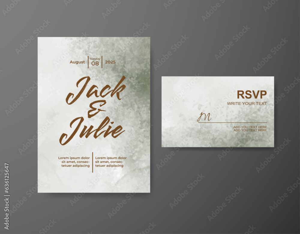 Wedding invitation with abstract watercolor background Wedding invitation with abstract watercolor background