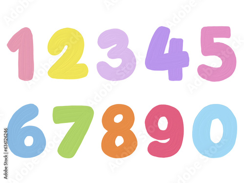 set of number with white background.