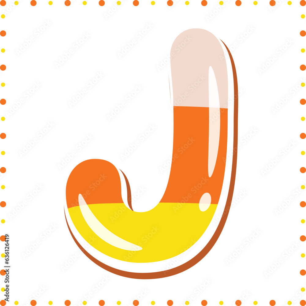 Halloween English Alphabet letter J cute candy theme drawing Halloween English Alphabet letter J cute candy theme drawing