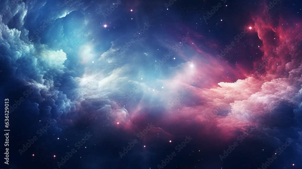 Nebula and stars in deep space. Abstract space background.