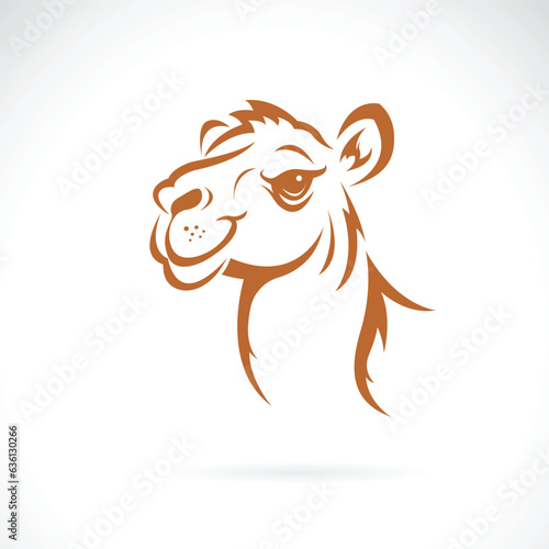 Vector of a camel head design on white background. Wildlife Animals. Easy editable layered vector illustration.