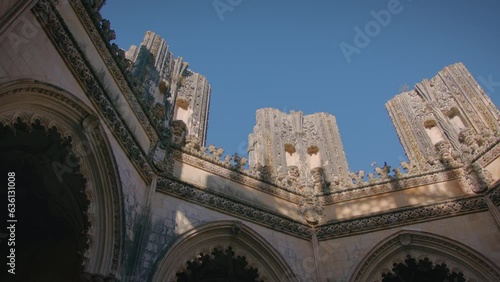monastery of batalha capelas imperfeitas beautiful architecture detail in central portugal gimbal slow motion photo