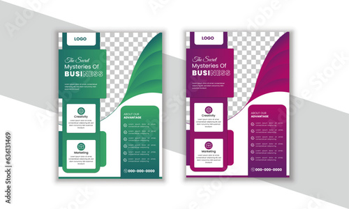 Geometric and Organic Abstract Business flyer or poster Template,  Creative corporate Luxury type vector Flyer. 