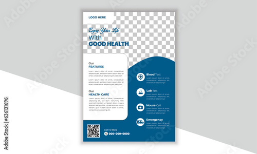 Simple And Minimal Healthcare  Flyer Design Template, Clean and minimalist poster.