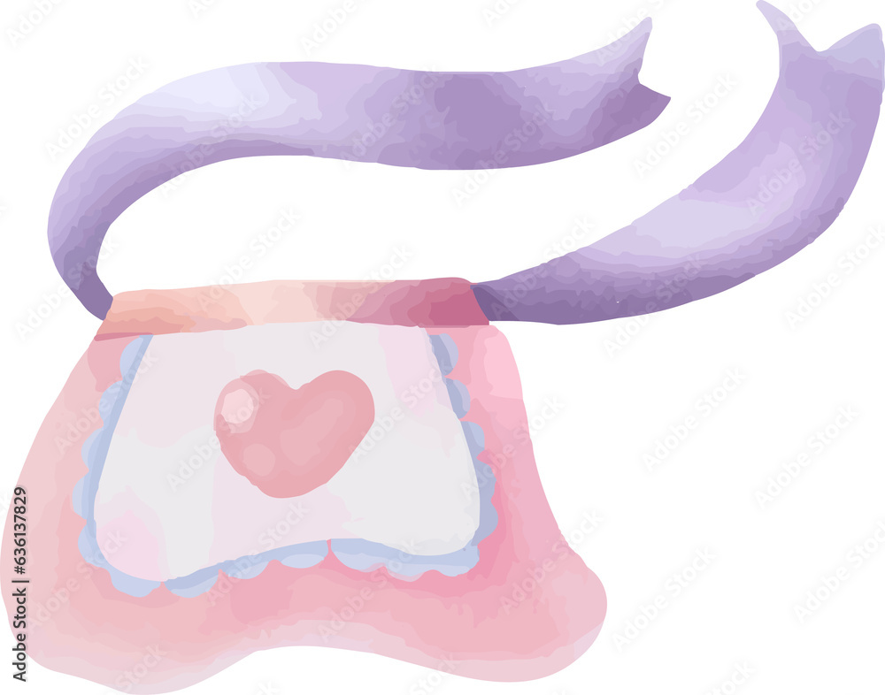 Cute pink and purple color bakery apron kitchen hand painting Cute pink and purple color bakery apron kitchen hand painting