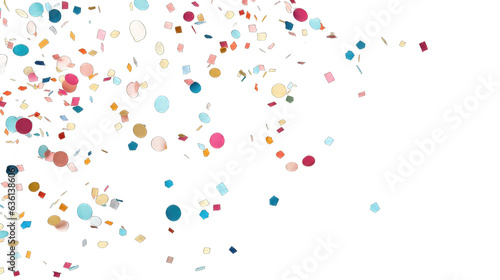 Colorful confetti celebrations design isolated on transparent background. Abstract background party celebration colorful confetti