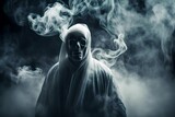 ghost of a person with a smoke generated by AI technology