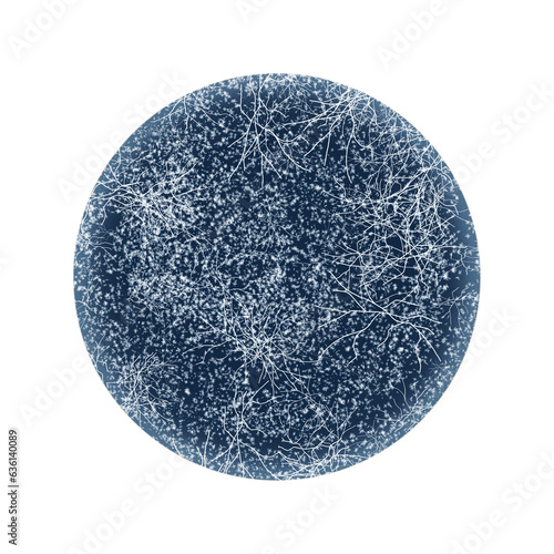 ice ball with cracks and snowflakes