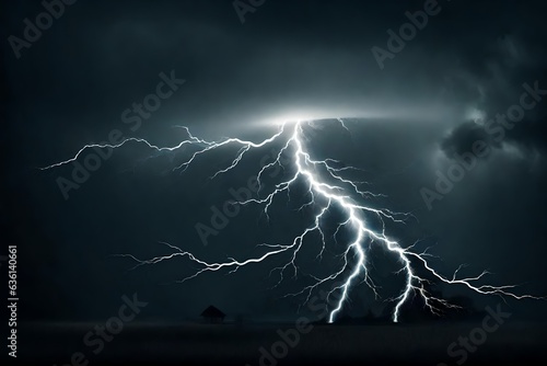 lightning in the night generated by AI technology