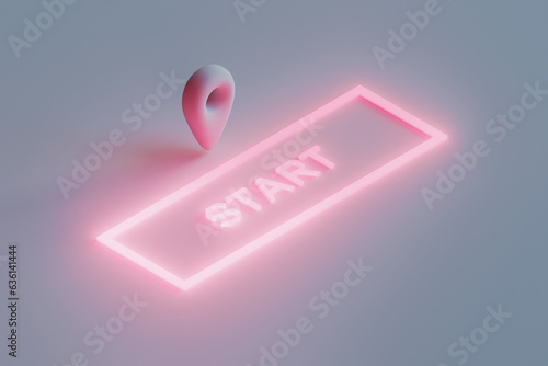 start button and location icon