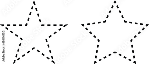 Star shape dashed icon set vector isolated on white background