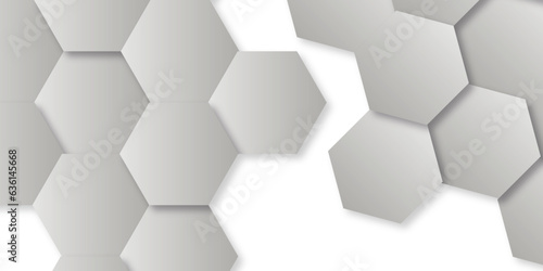 White hexagon background luxury honeycomb Pattern. Background with hexagons. Surface polygon pattern with glowing hexagon paper texture and futuristic business.