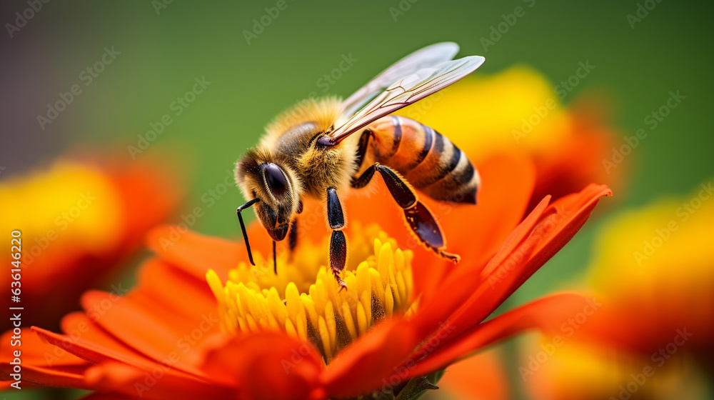 bee on flower bee on flower