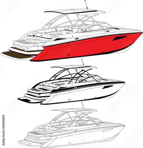 Boat vector, Fishing boat vector, motorboat vector.
