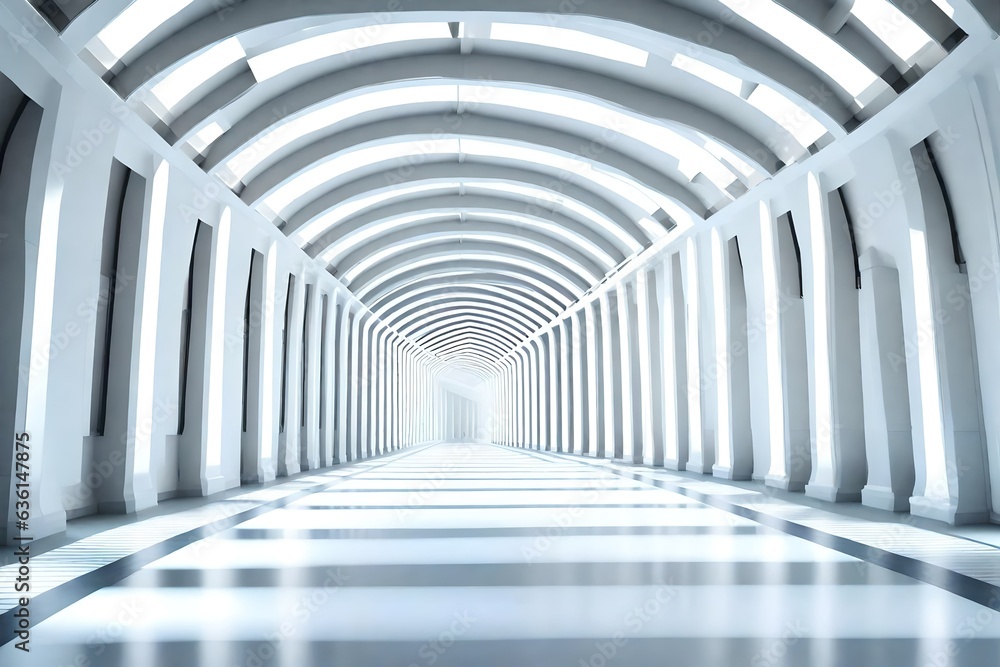 white colored corridor, abstract art, architectural background