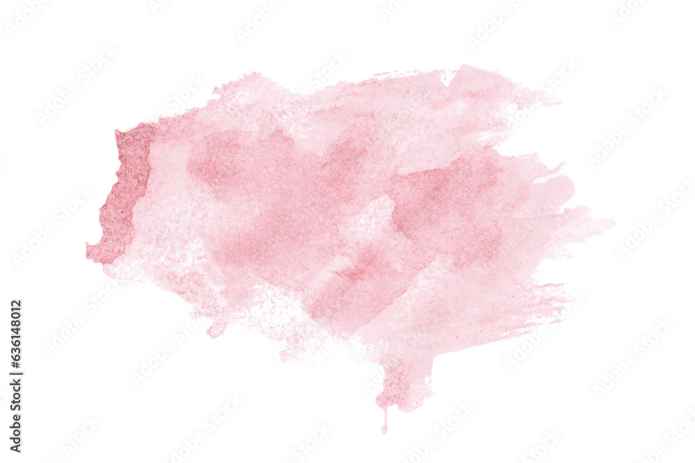 Pink watercolor background. Artistic hand paint. Isolated on transparent background.