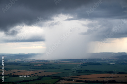 Heavy rain storm cloud. Downburst, thunderstorm, weather.