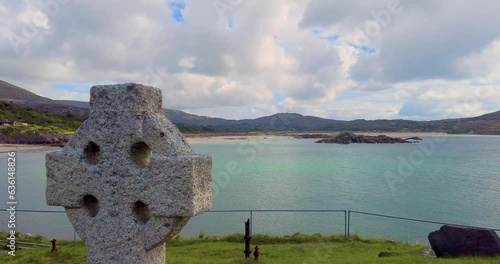 A 4K panning shot  of Derrynane Abbey AKA  Ahamore Abbey on Derrynane Coast Caherdaniel  Co Kerry photo