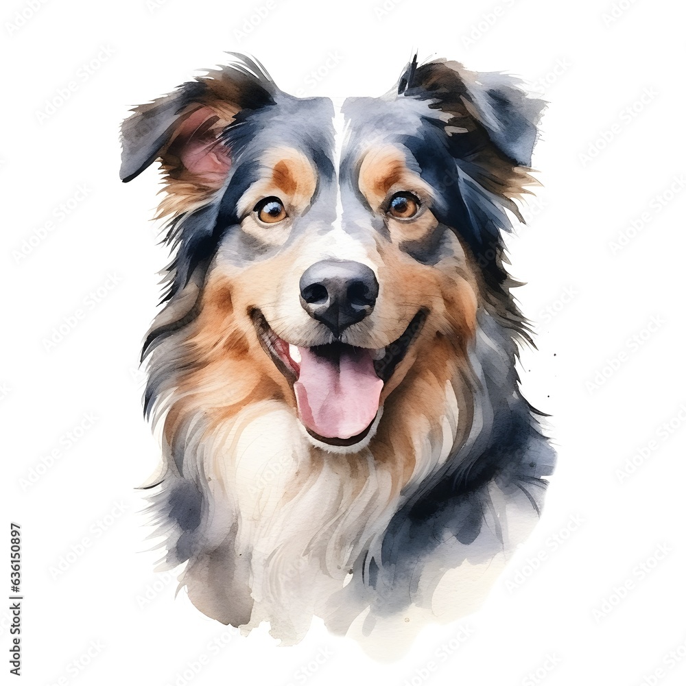 Australian Shepherd Dog isolate on white background Australian Shepherd Dog isolate on white background