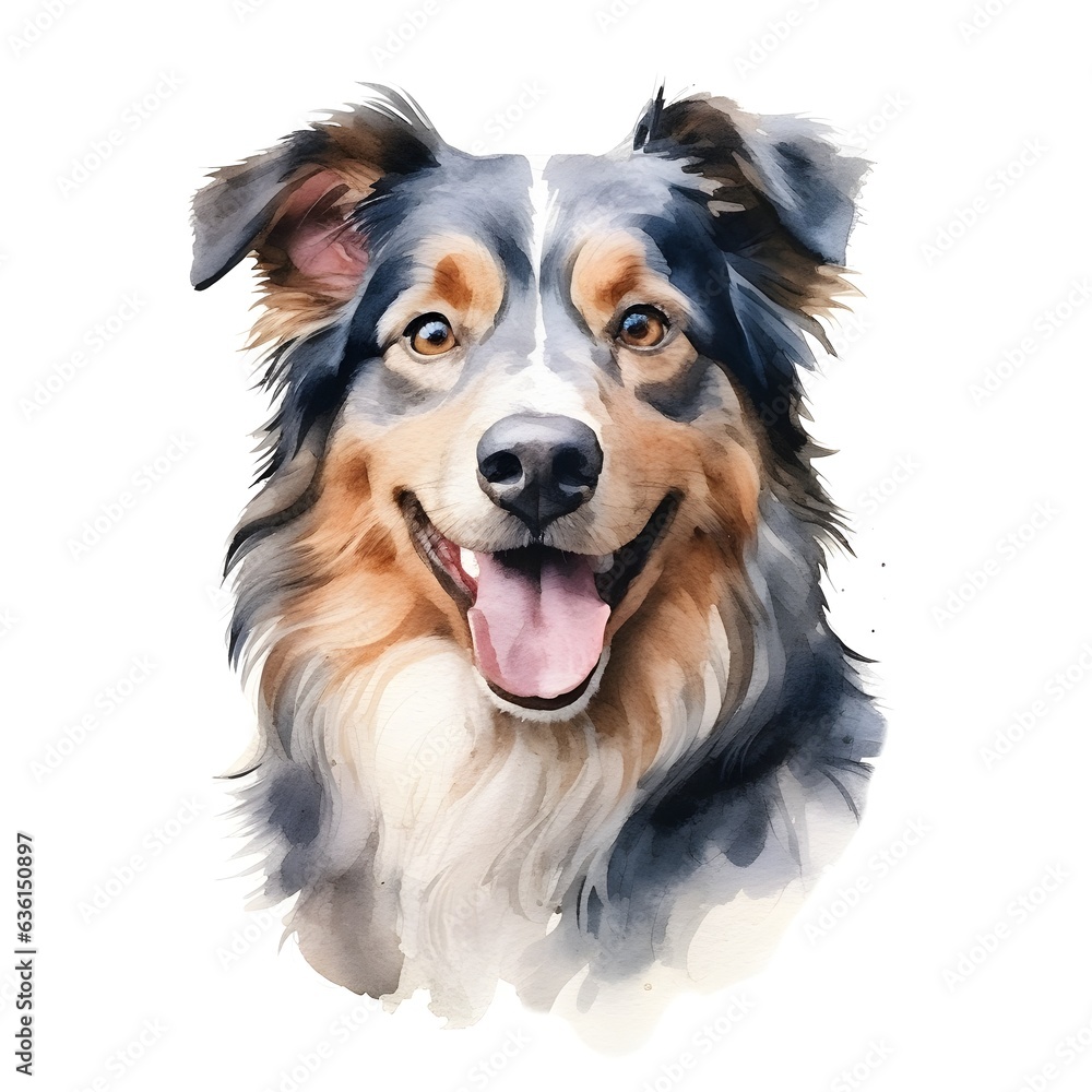 Australian Shepherd Dog isolate on white background