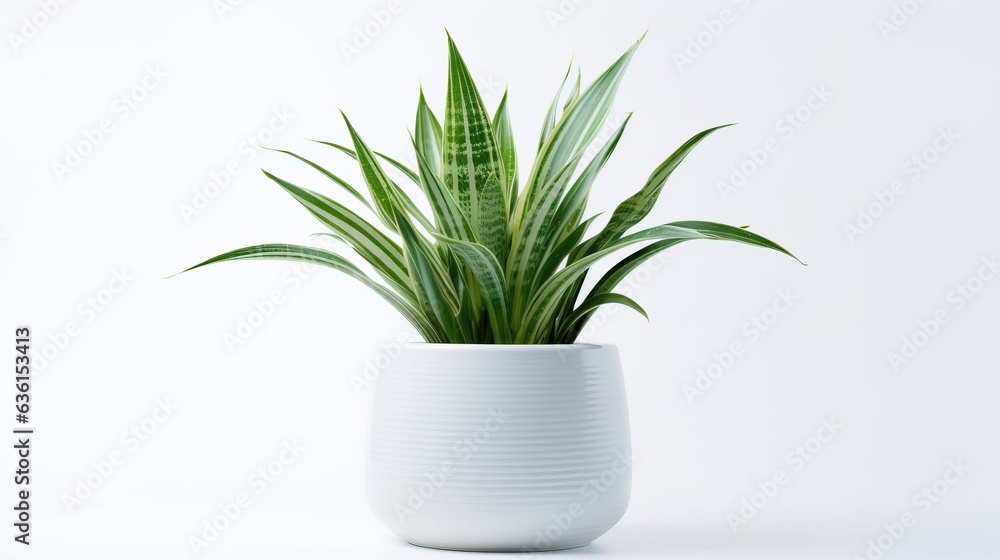 Indoor plant in a pot isolated on a white background. Created using generative AI technology. Indoor plant in a pot isolated on a white background. Created using generative AI technology.