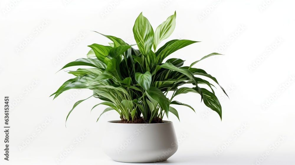 Indoor plant in a pot isolated on a white background. Created using generative AI technology. Indoor plant in a pot isolated on a white background. Created using generative AI technology.