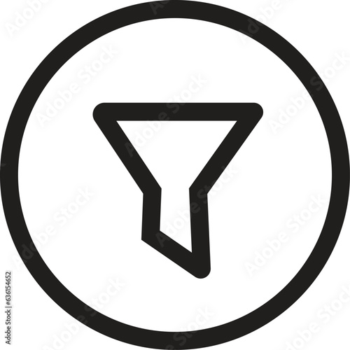 black Filter icon in trendy line style isolated on white background. Filter icon page symbol for your web site design Filter icon logo, app, UI.
