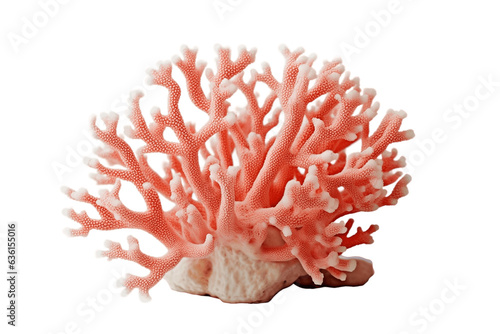 Isolated Coral Color on White Background  Generative Ai