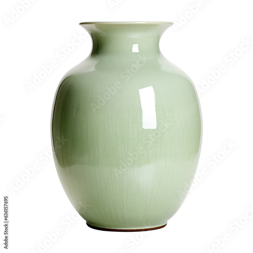 Green vase isolated on transparent background