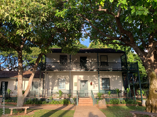 The historic Baldwin Home museum on Front Street in Lahaina on the island of Maui, Hawaii